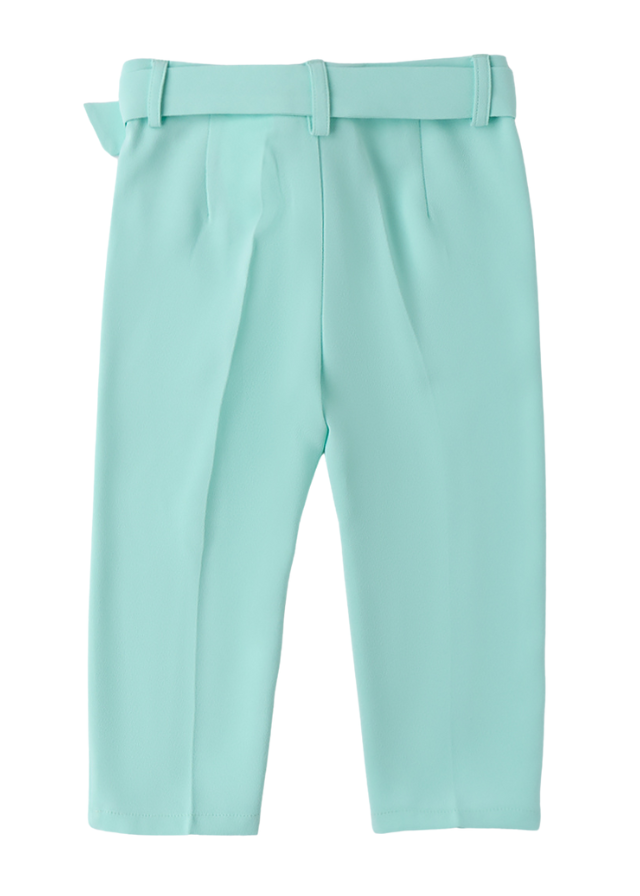Pantaloni Lungi Verde Menta cu Curea in Talie 0.B320/00 Sarabanda