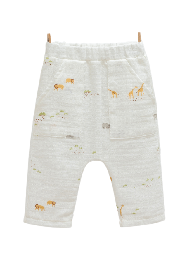 Set 3 Piese Camasa si Pantaloni din Muselina Verde cu Crem si Tricou Safari Time TKE1379 Mell Sweet Baby