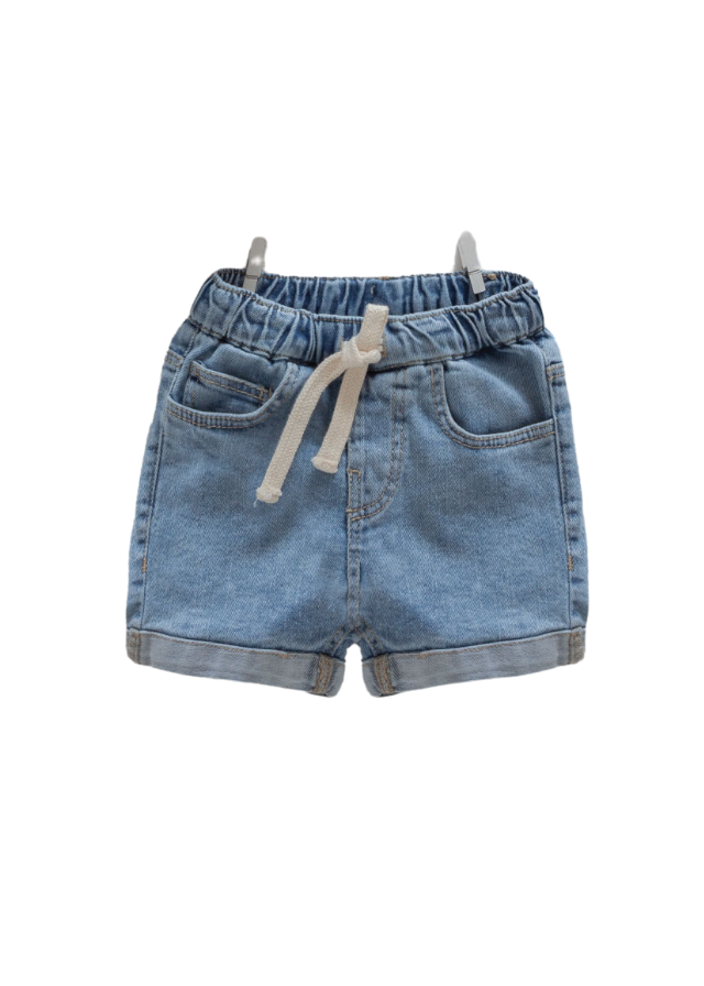 Set 2 Piese Tricou Polo Portocaliu si Pantaloni Denim Scurti 9832 Mell Sweet Baby