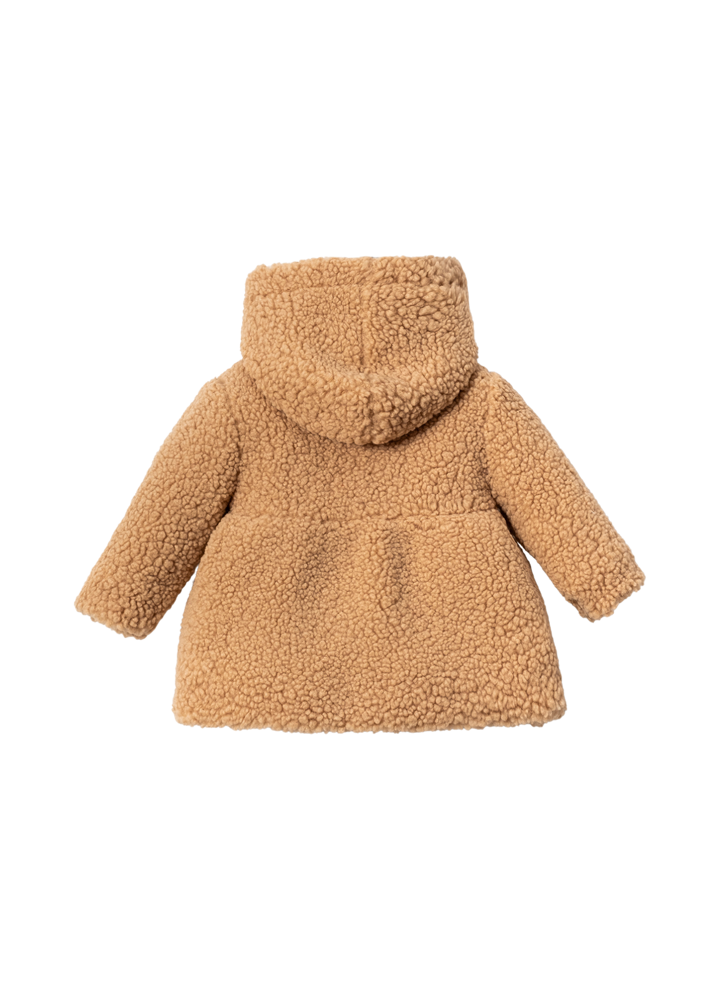 Palton Bej din Stofa Bucle cu Gluga 3574 Mino Baby