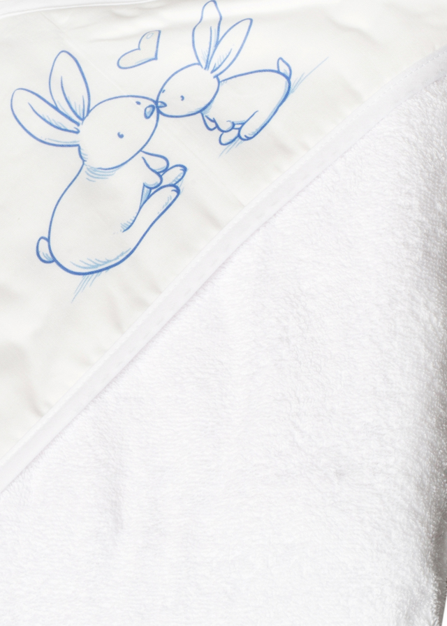 Prosop Baie cu Gluga Little Bunnies 100X100CM Alb KR-008-103 Tega Baby - Camera Bebelusului