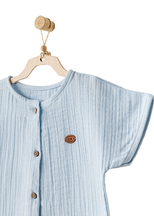 Salopeta Scurta din Muselina Bleu AC25884 Andywawa