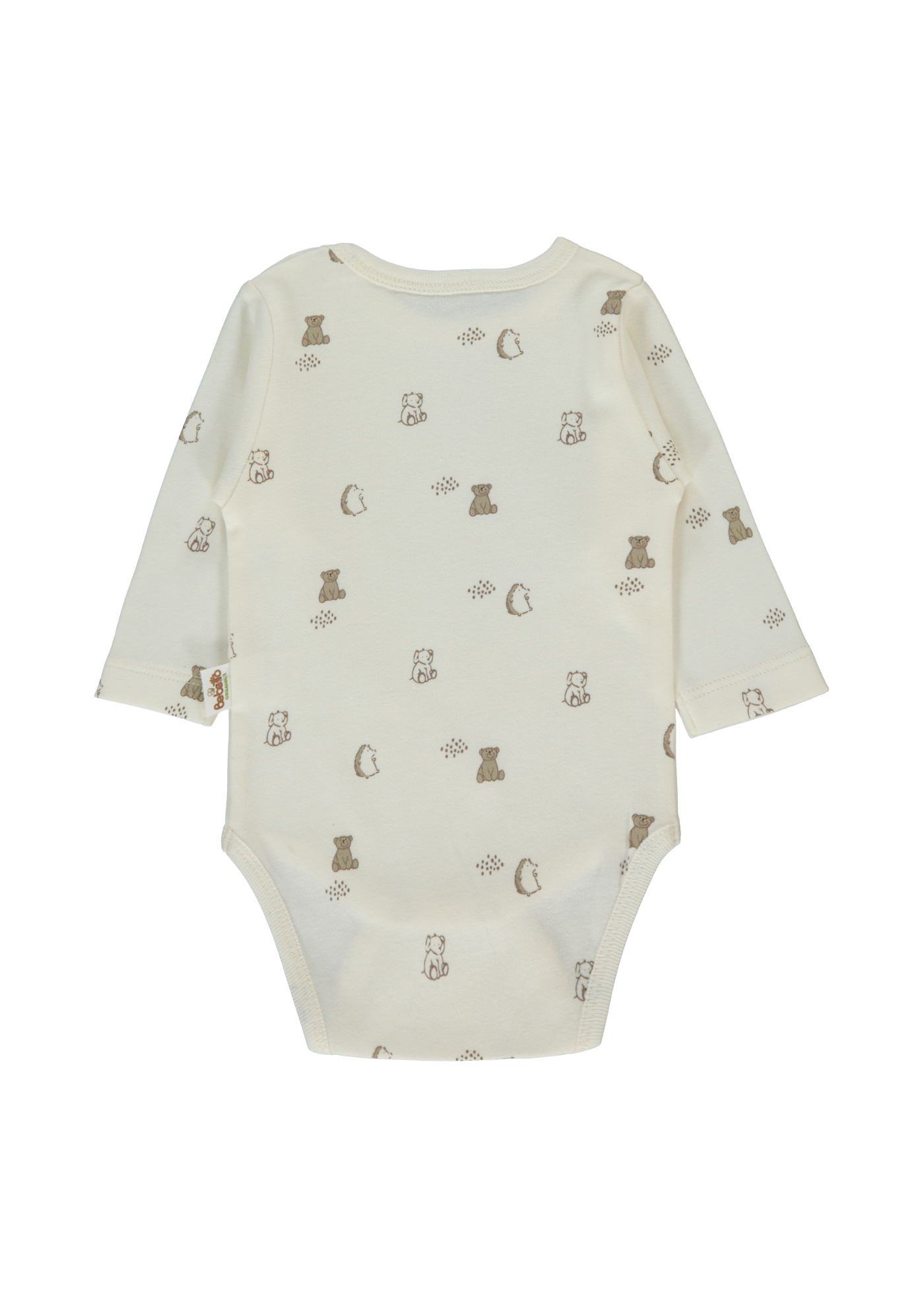 Body Crem cu Maneca Lunga cu Imprimeu Ursi si Arici T4094 Bebetto