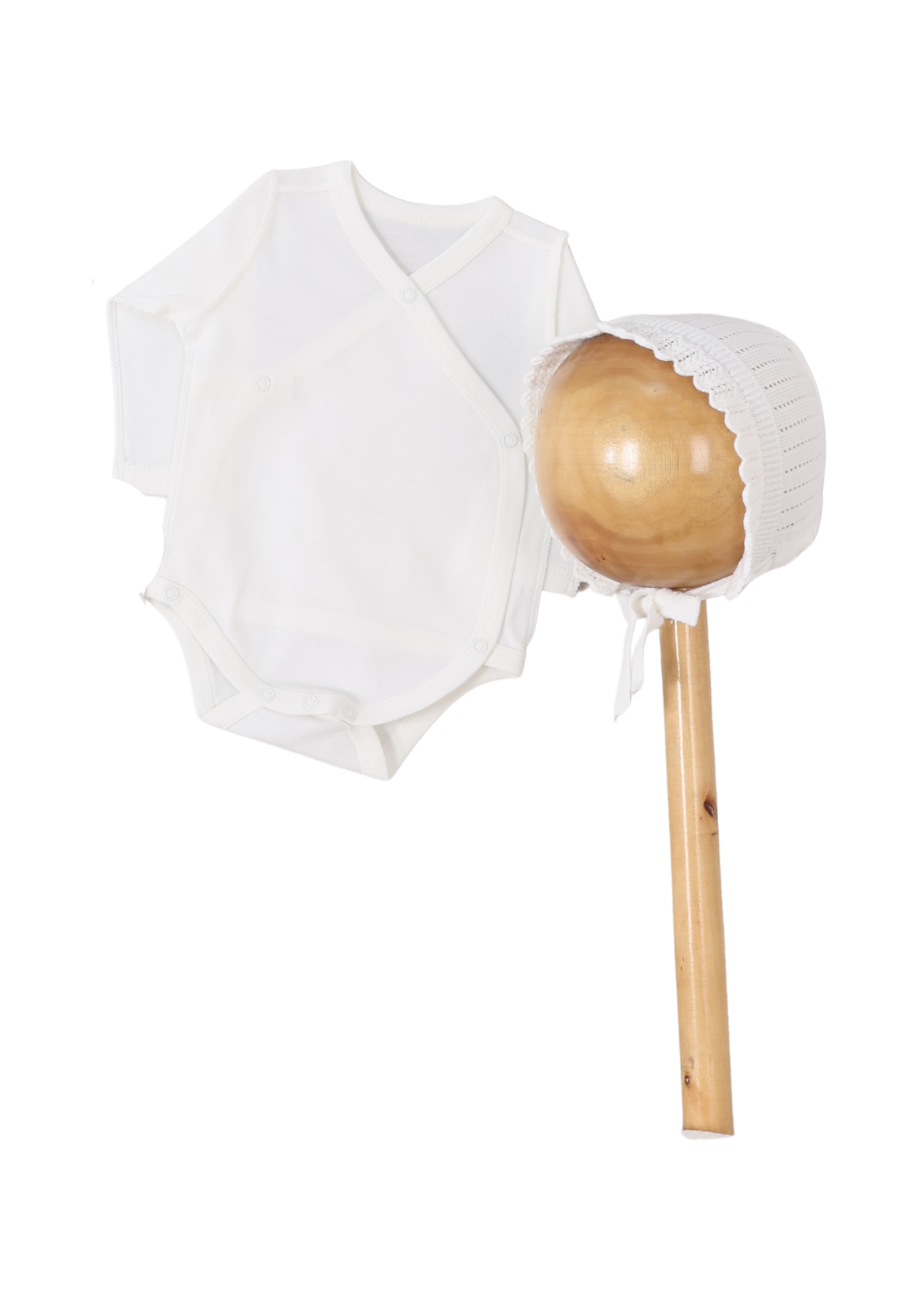Set Maternitate 8 Piese Tricotat Bumbac Alb Rochie 3124 Leo King