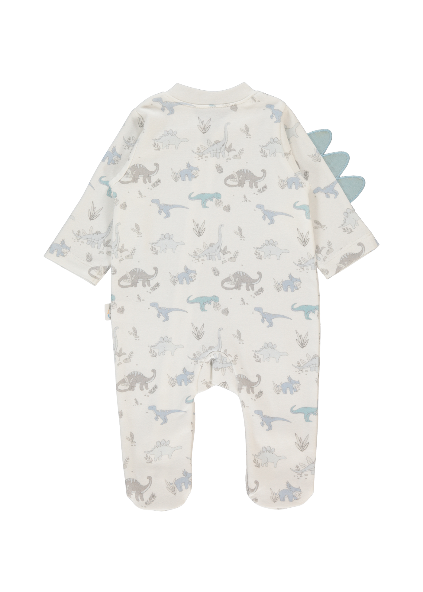 Salopeta Lunga Crem cu Dinozauri cu Fermoar Me and Dudes T3966 Bebetto