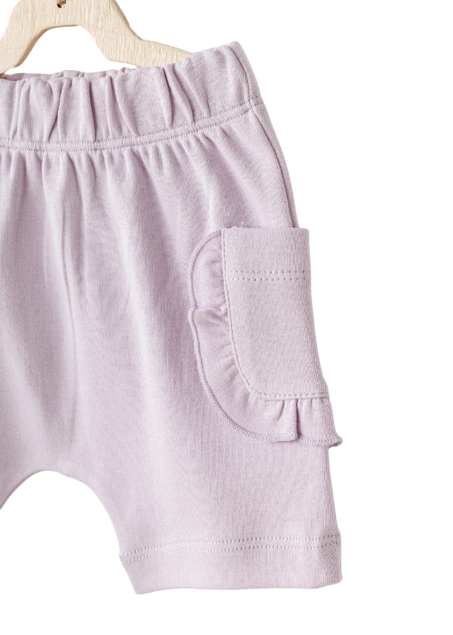 Set 2 Piese Tricou Alb si Pantaloni Scurti Mov AC25581 Andywawa