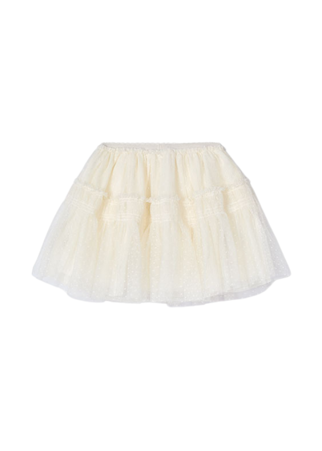 Fusta Crem din Tulle cu Plumetti 3961 Mayoral