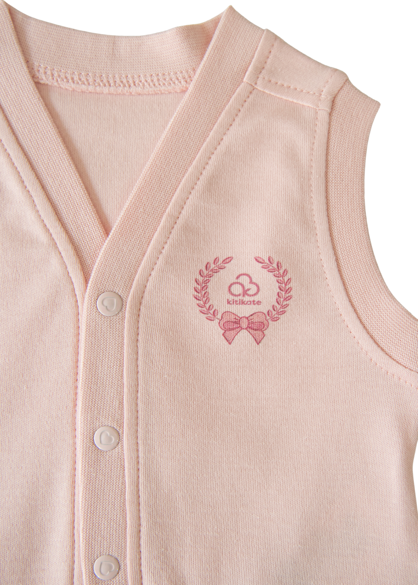 Vesta din Bumbac Organic Roz cu Capse S26135 Kitikate