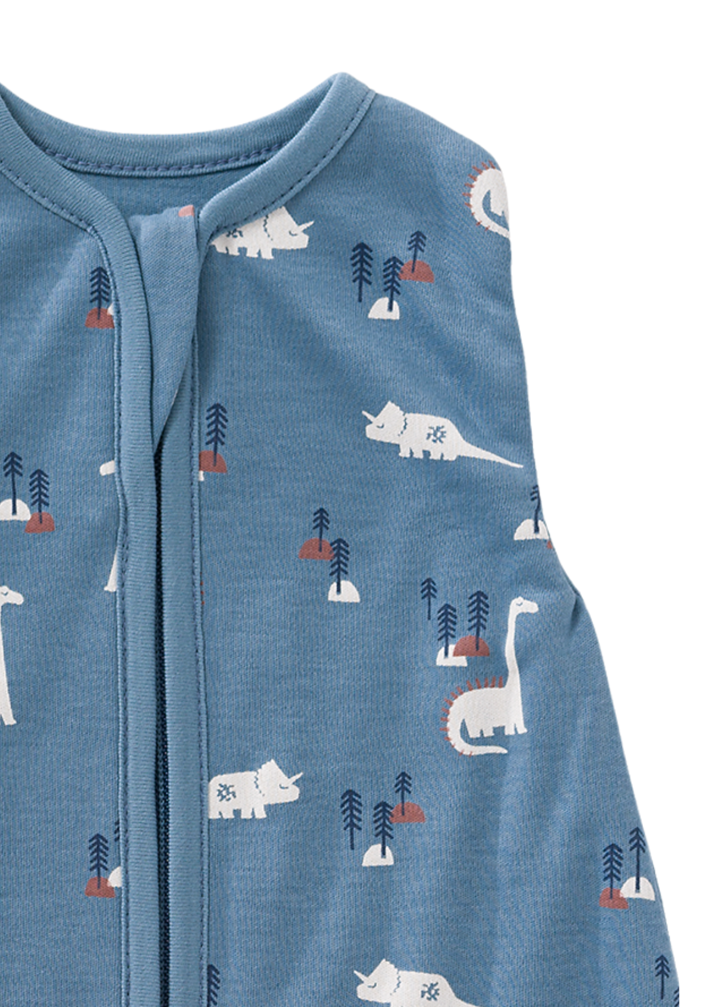 Sac de Dormit Nou-Nascuti Albastru Marin Imprimeu Dinozauri din Bumbac Organic 60 cm - 0.7 TOG F705-10 Fresk