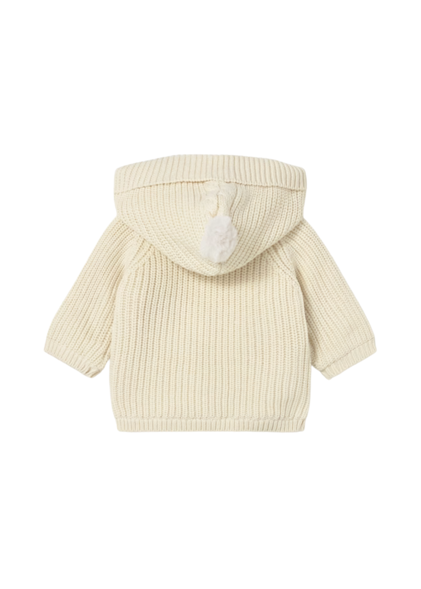 Cardigan Tricotat Crem cu Gluga si Captuseala din Blana 2330 Mayoral