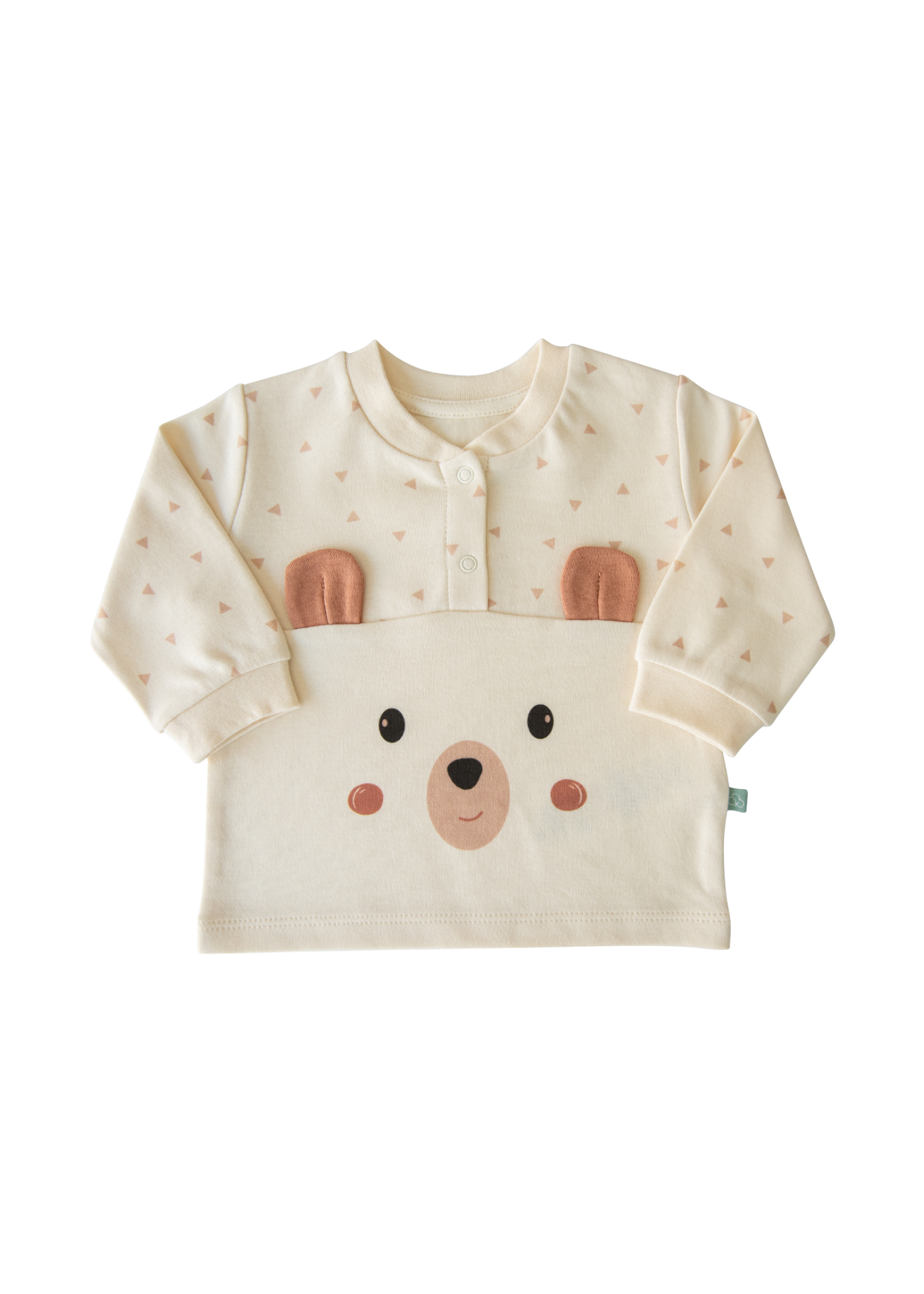 Set 2 Piese Bumbac Organic Bej cu Maro cu Urs S44030 Kitikate