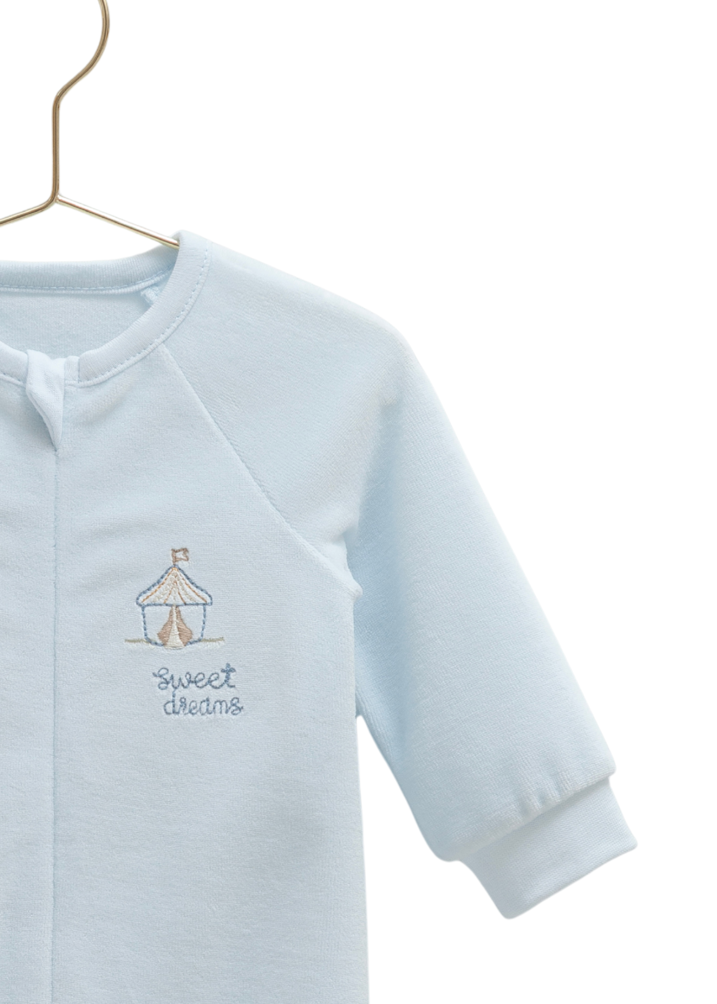 Salopeta Lunga Velur Bleu cu Fermoar TE2153 Mell Sweet Baby