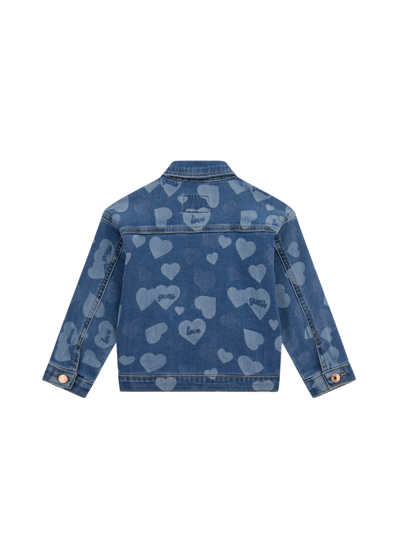 Geaca Denim cu Imprimeu Inimi K5YL03 D4CA0 PTGO Guess