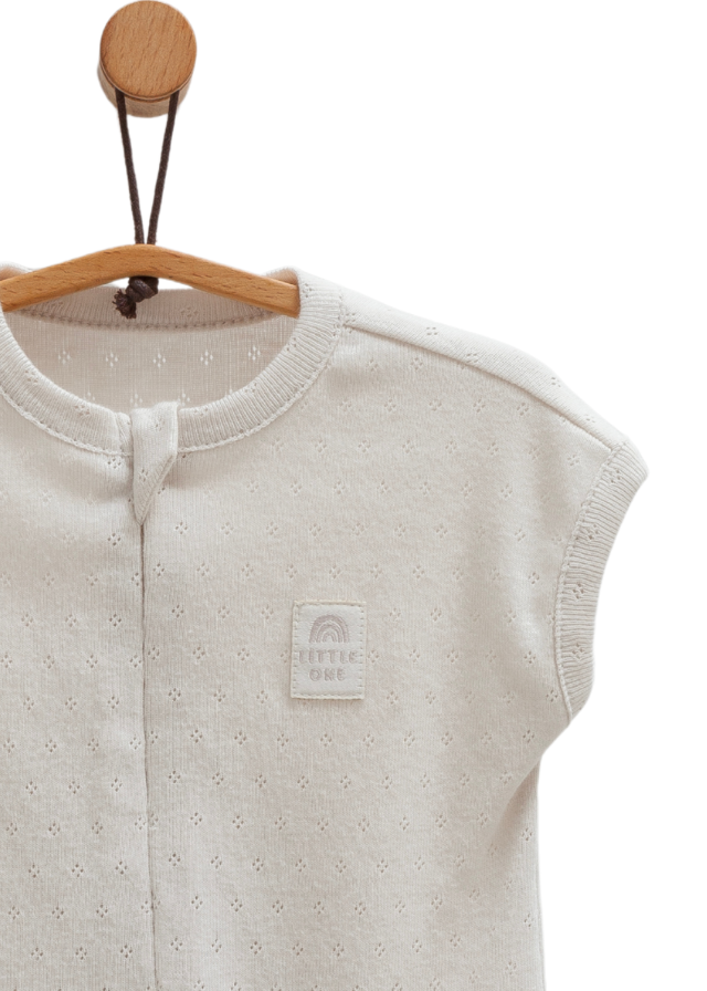 Salopeta Scurta Gri Bumbac Perforat cu Fermoar Move Boy TE1709 Mell Sweet Baby