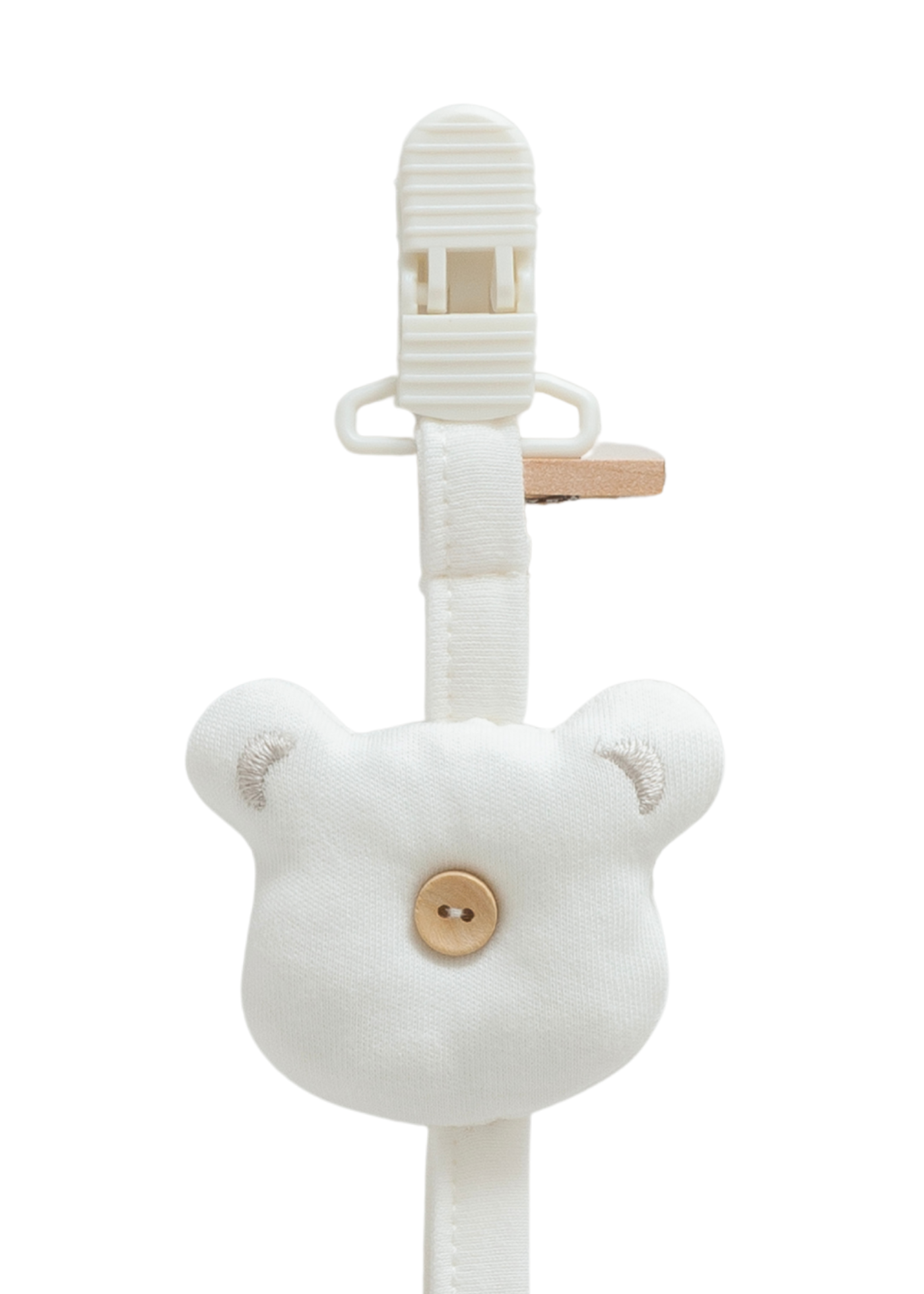 Suport pentru Suzeta din Bumbac cu Iepure Crem EME1790 Mell Sweet Baby
