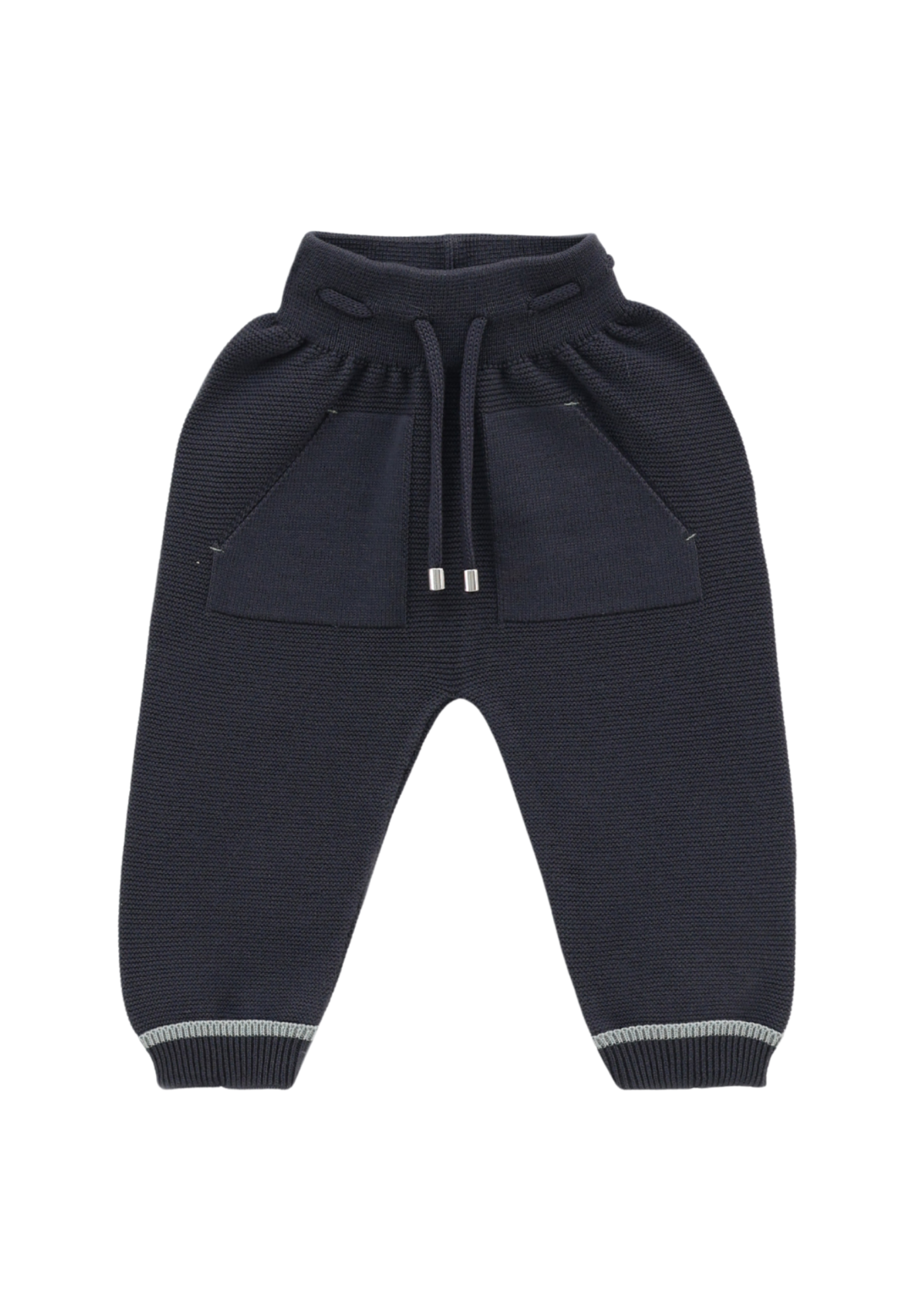 Set Tricotat 2 Piese Hanorac Verde si Pantaloni Lungi Bleumarin 8425 Leo King