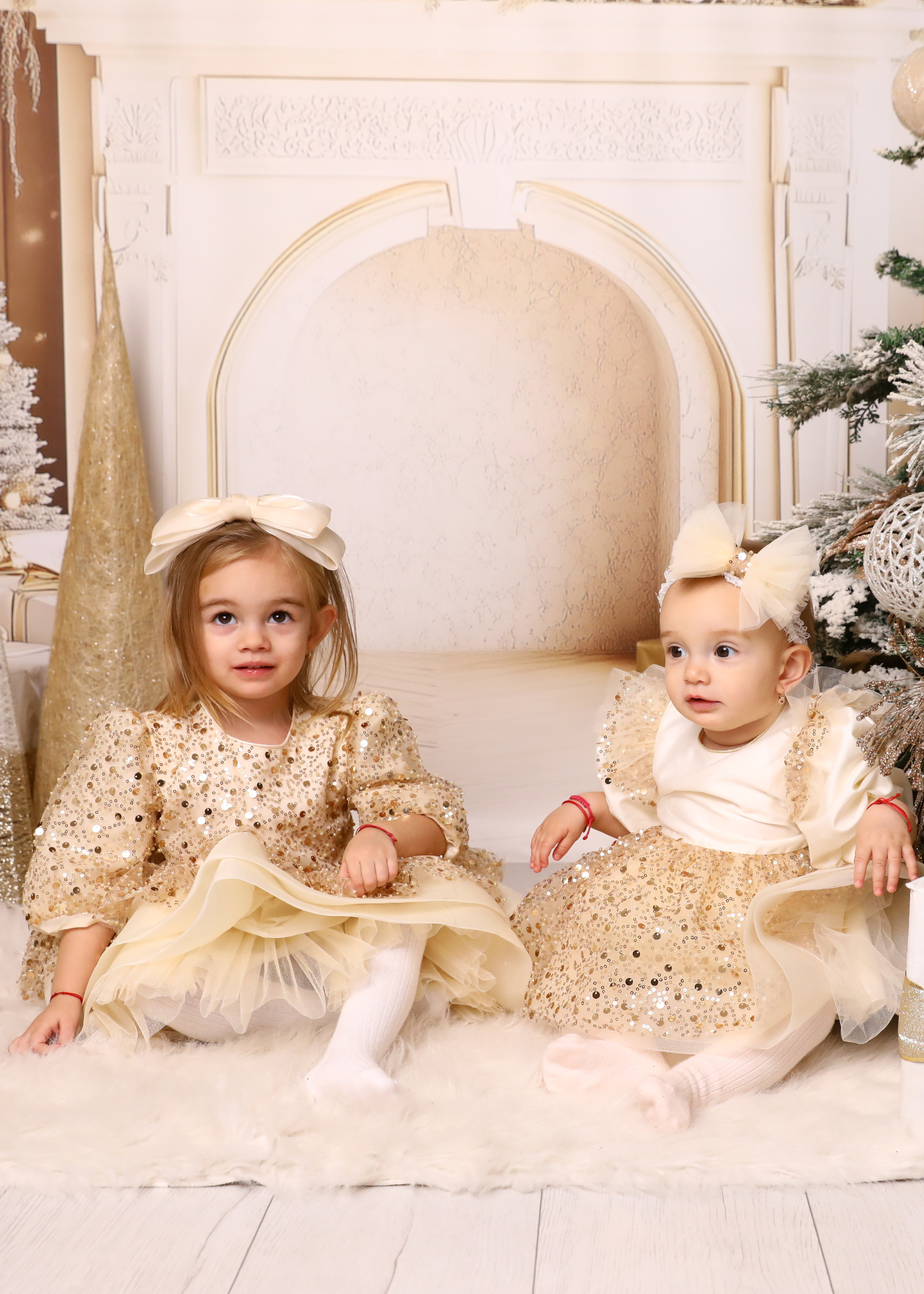 Roxana Cappuccino Dress with Gold Sequins AnneBebe