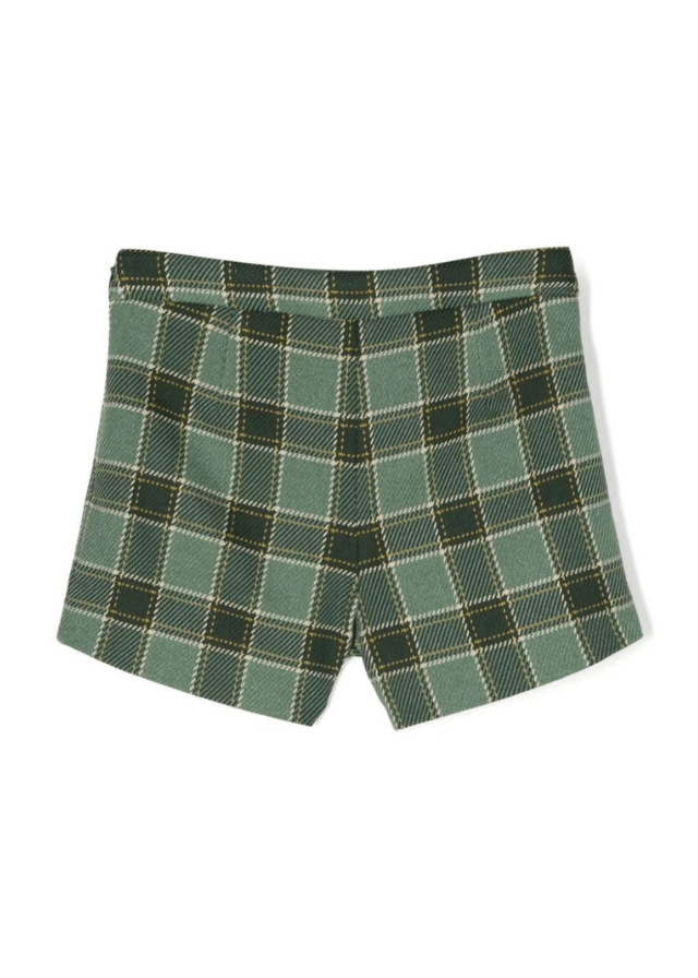 AnneBebe - Pantaloni Scurti Fete Stofa Carouri Verzi 5767 Abel & Lula