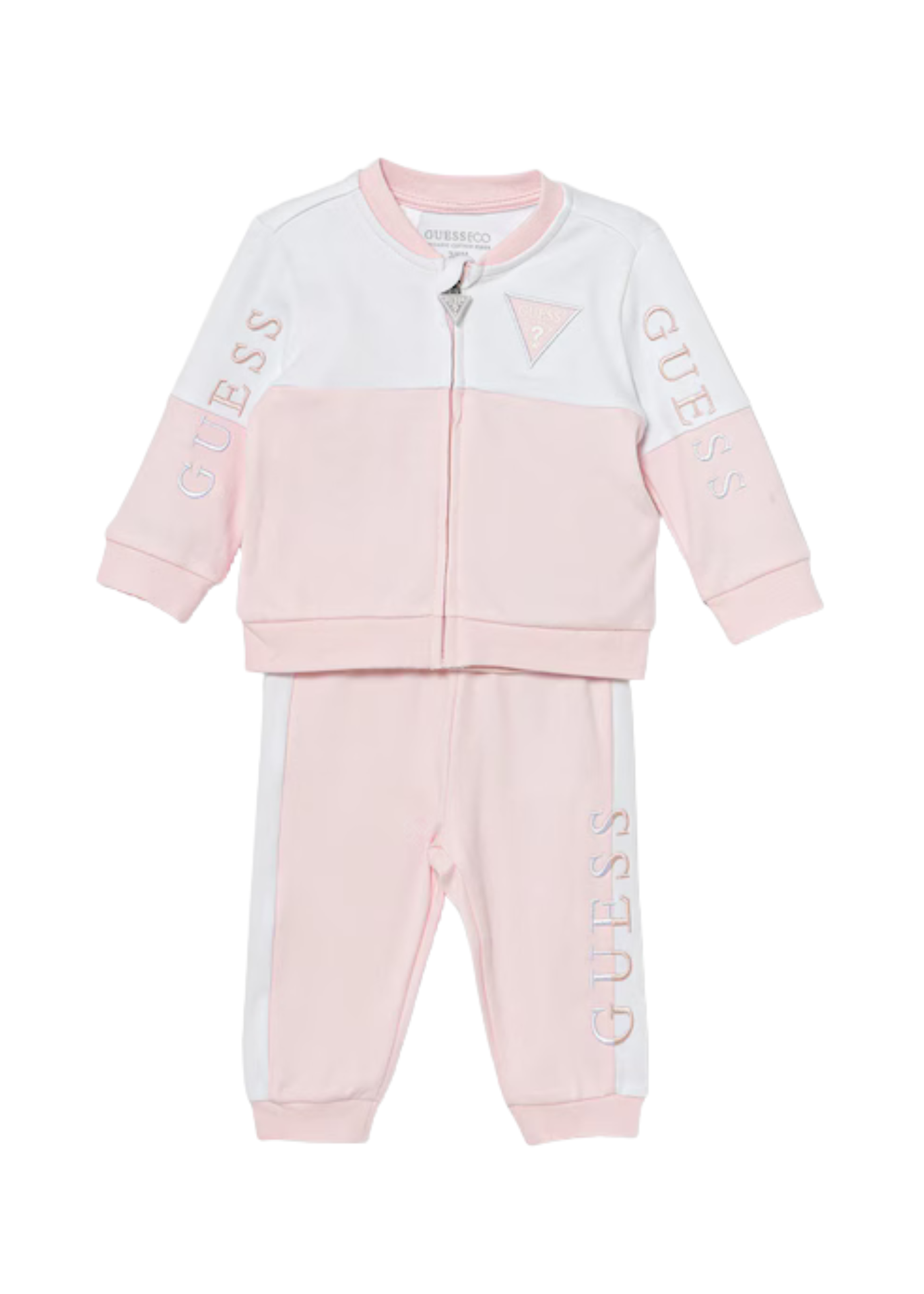 Trening 3 Piese Alb cu Roz Body Hanorac si Pantaloni H4YW00 KA6W4 FN33 Guess