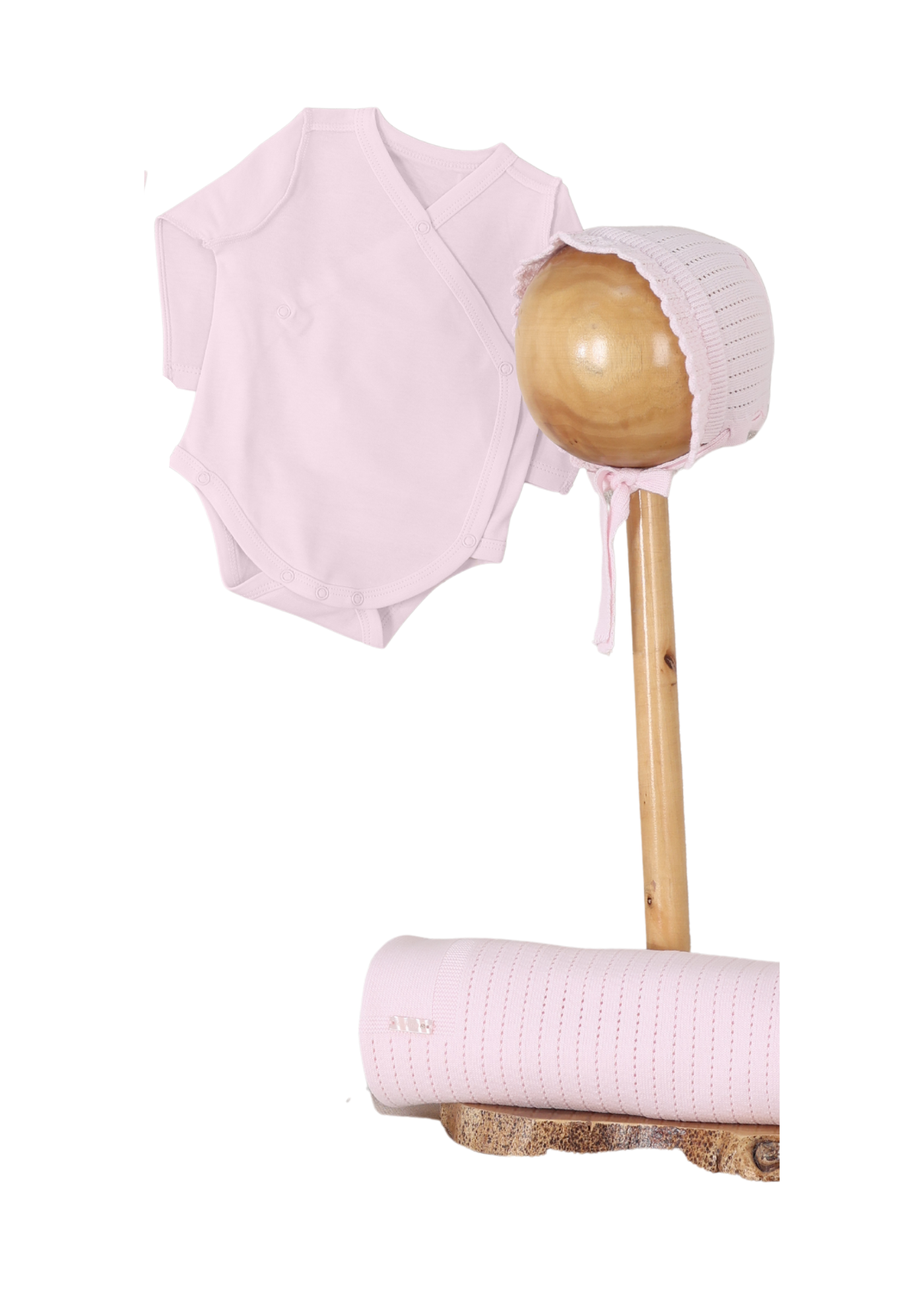 Set Maternitate 8 Piese Tricotat Bumbac Roz Rochie 3124 Leo King
