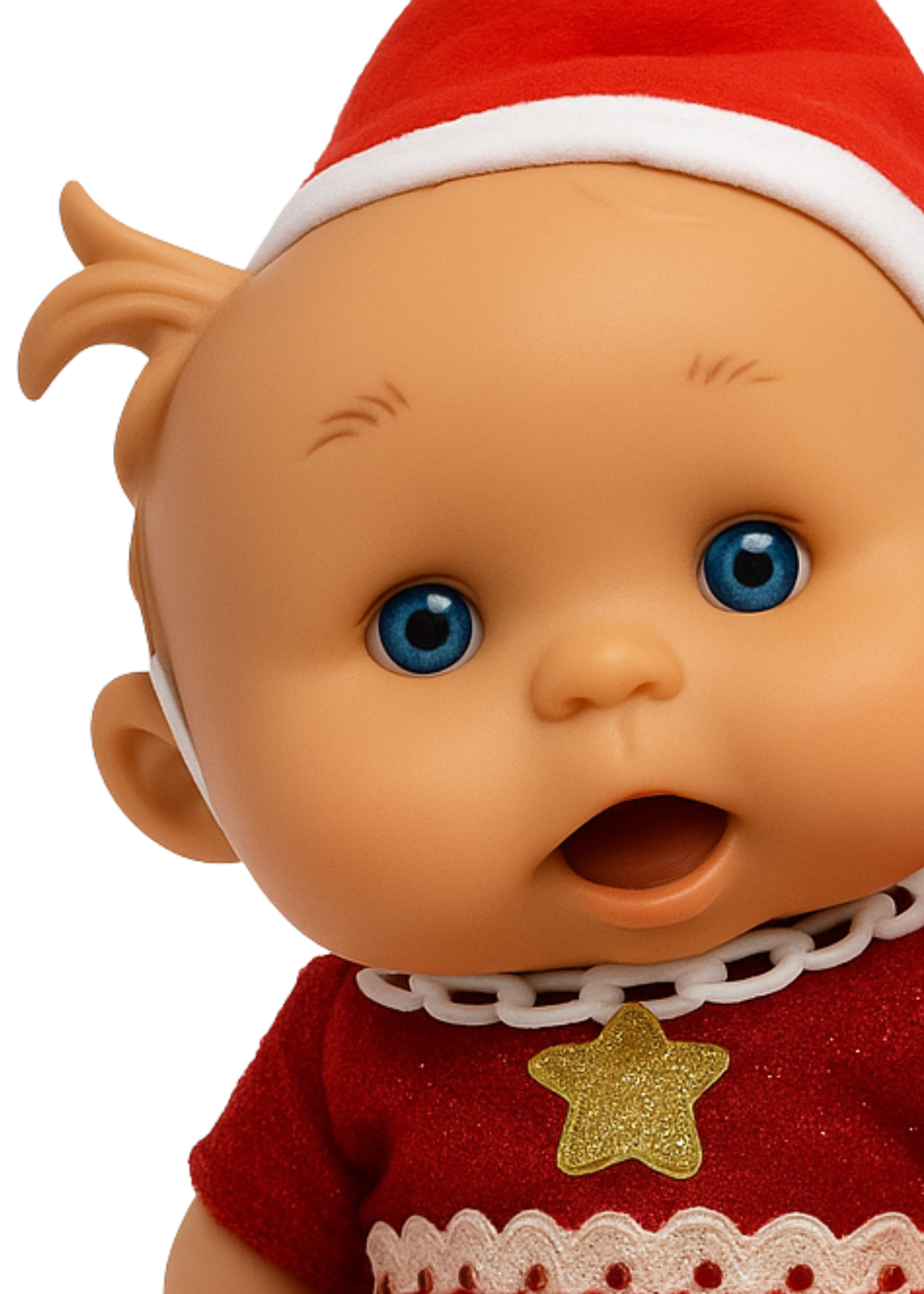 Papusa Parfumata Xmas cu Rochita Tull Rosie Bust cu Sclipici - 26 cm - 0489 - Nines