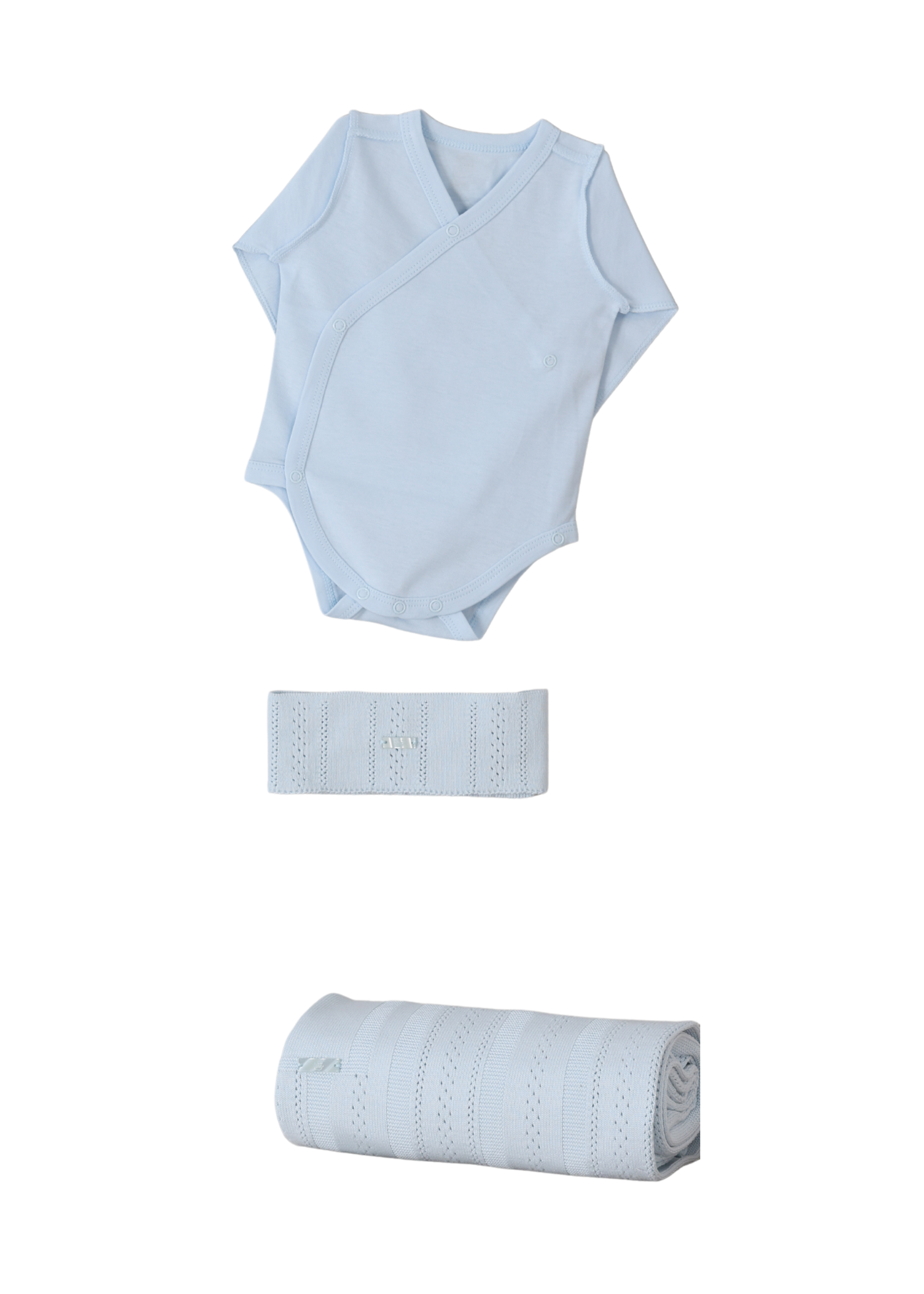 Set 9 Piese Maternitate Tricotat Bumbac Bleu Bluza si Pantaloni 3113 Leo King