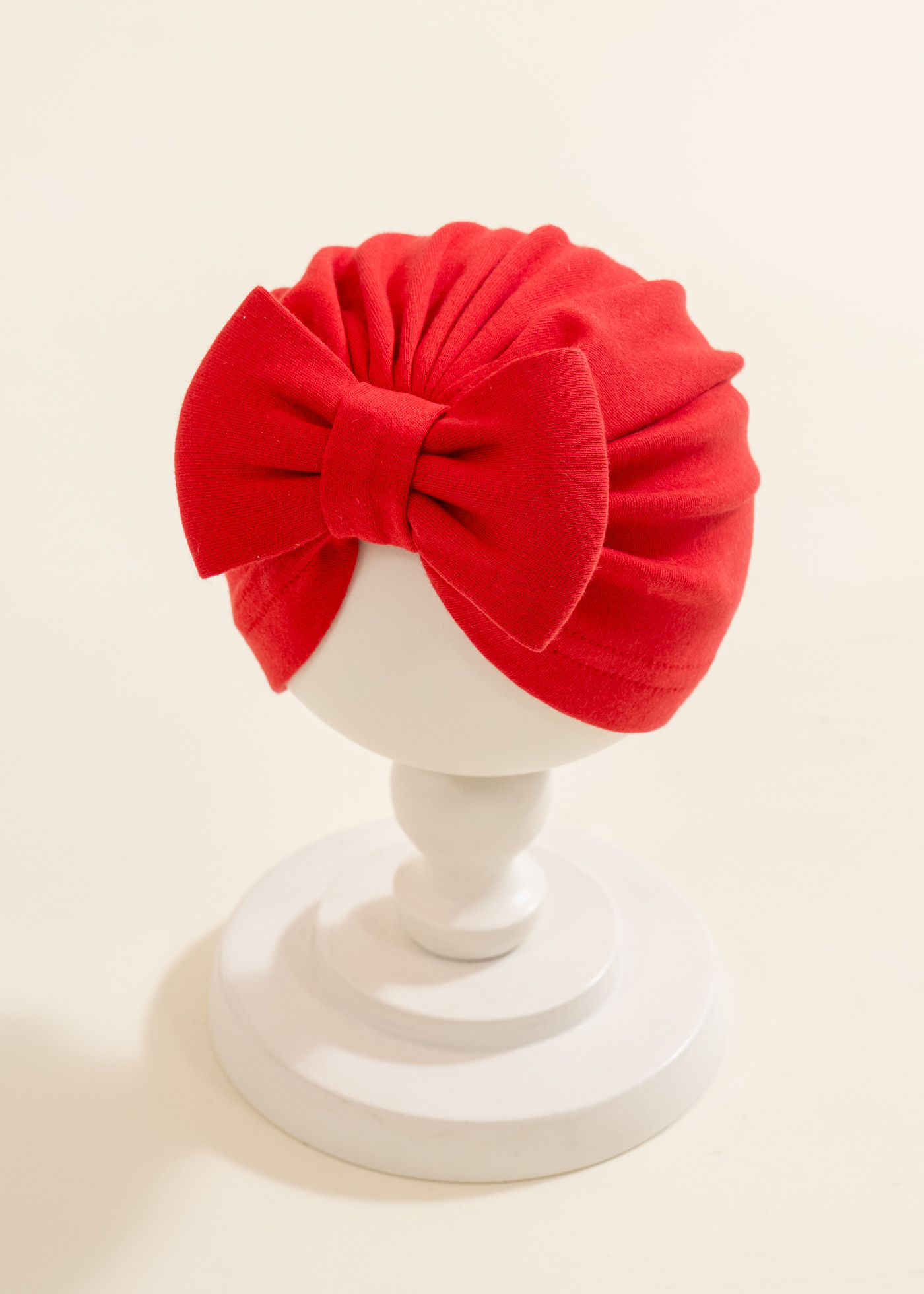 Turban Tricot Rosu Cu Funda Fetite AnneBebe