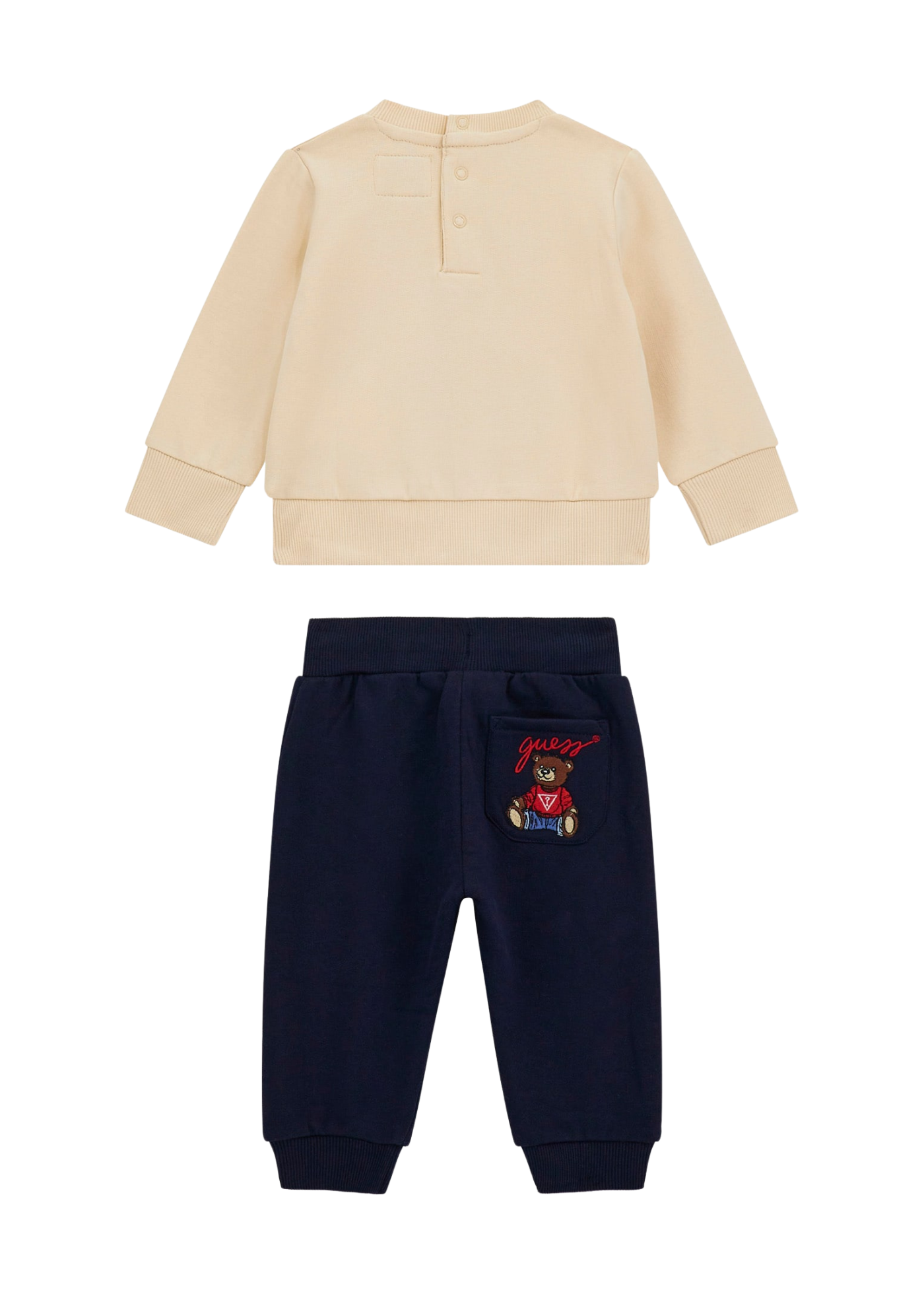 Trening 2 Piese Bluza Sport Bej cu Urs si Pantaloni Lungi Bleumarin H5YI00 KAX74 G1Z1 Guess