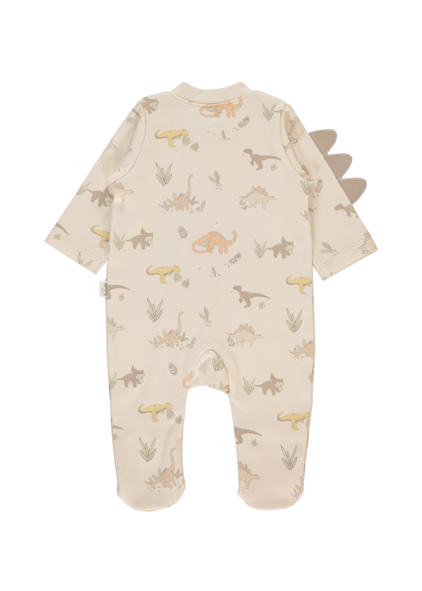 Salopeta Lunga Bej cu Dinozauri cu Fermoar Me and Dudes T3966 Bebetto