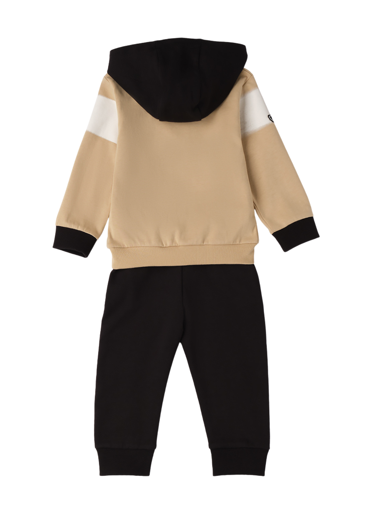Trening 2 Piese Hanorac Bej cu Gluga si Pantalon Lung Negru G.F601/00 Ducati