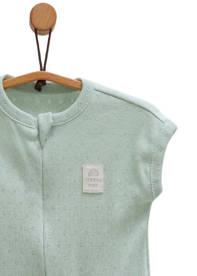 Salopeta Scurta Verde Bumbac Perforat cu Fermoar Move Boy TE1709 Mell Sweet Baby
