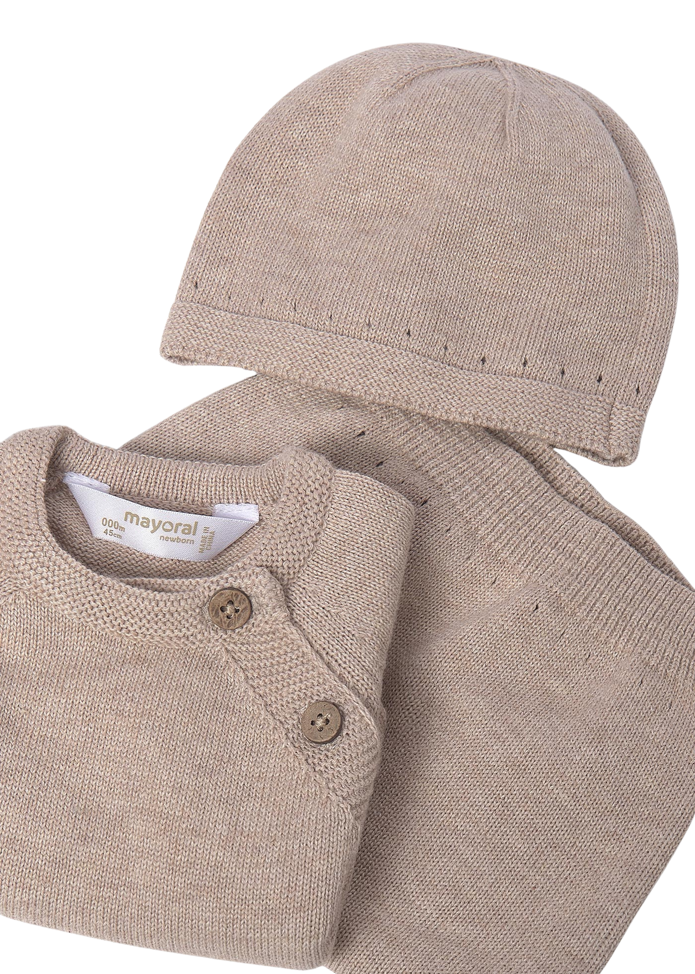 Set Cadou Bebe 3 Piese Tricotat Bej 9981 Mayoral