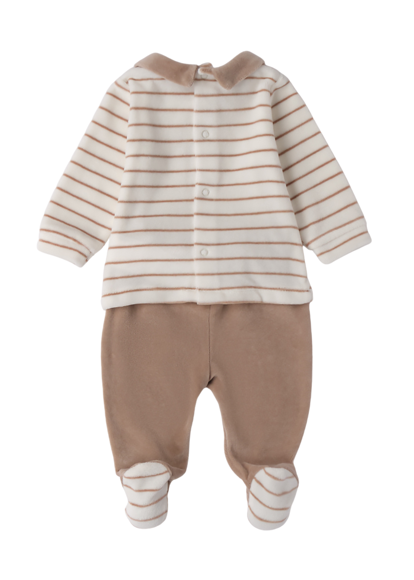 Set 2 Piese Bluza si Pantaloni Velur Bej cu Catel 4.F004/00 iDO