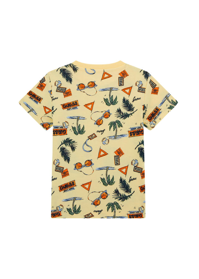 Tricou Galben cu Imprimeu Palmieri N5GI02 K8HM4 PG21 Guess