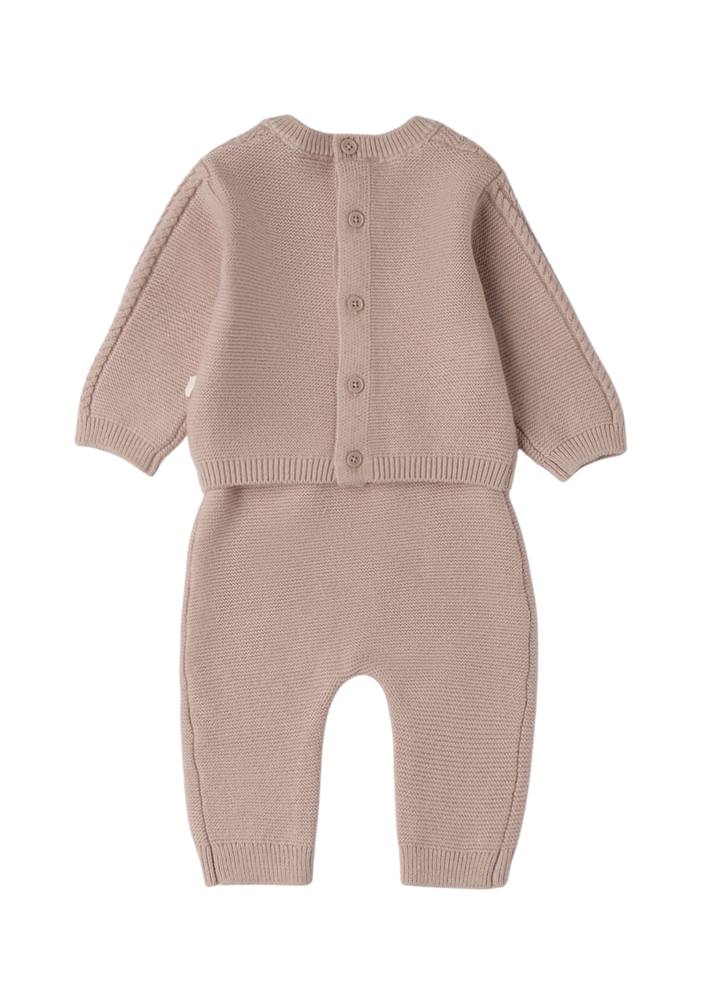 Set 2 Piese Tricotat Bej Bluza si Pantaloni Lungi 3.F691/00 Minibanda