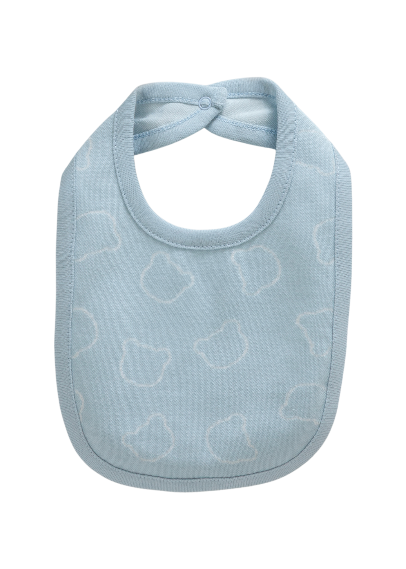 Set 3 Piese Fes Baveta si Manusi Bleu cu Ursi TAE2078 Mell Sweet Baby