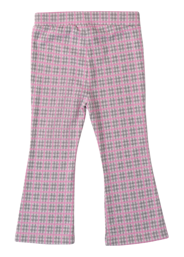 Pantaloni Lungi Evazati Carouri Gri cu Roz 0A4610.00 iDO