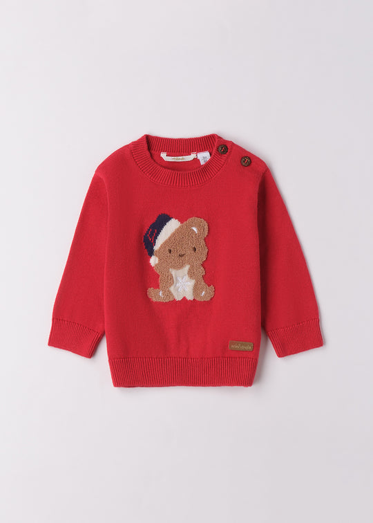 Pulover Baietei Rosu Cu Urs 3.F661/00 Minibanda