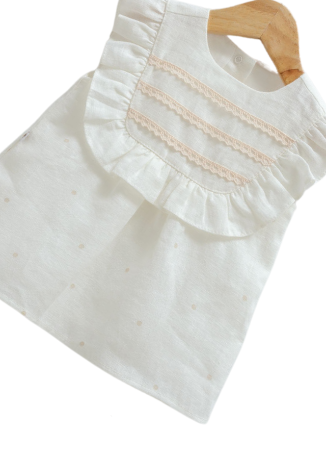 Set 2 Piese Crem Top si Pantaloni Scurti din Bumbac 9784 Mell Sweet Baby