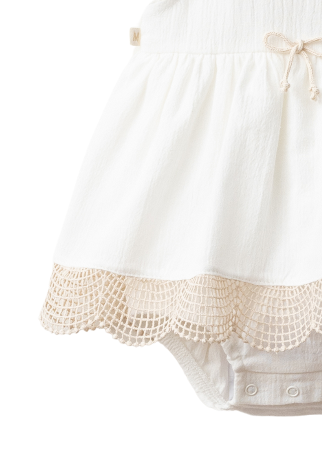 Body Ivory Fara Maneci cu Dantela Crosetata Bej 4260 MyMio