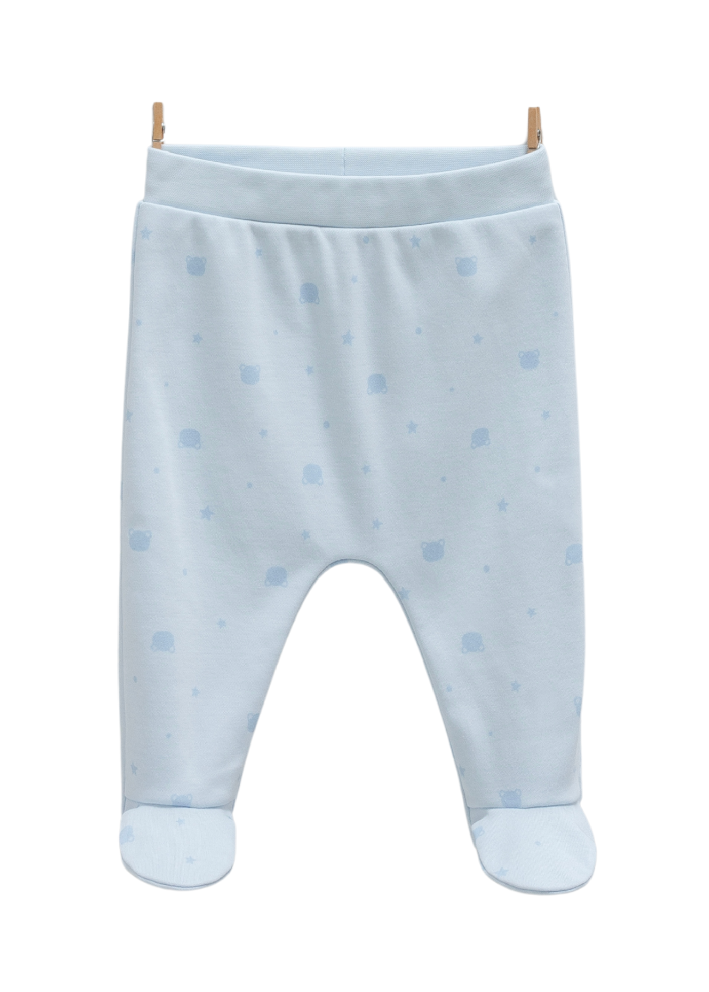 Set 3 Piese Body cu Maneca Lunga, Pantaloni Lungi cu Picior si Fes Bleu cu Imprimeu Ursi BPS1468 Mell Sweet Baby