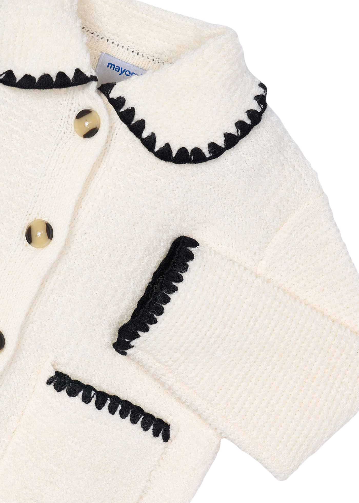 Jacheta Tricot Bucle Crem cu Negru 4436  Mayoral