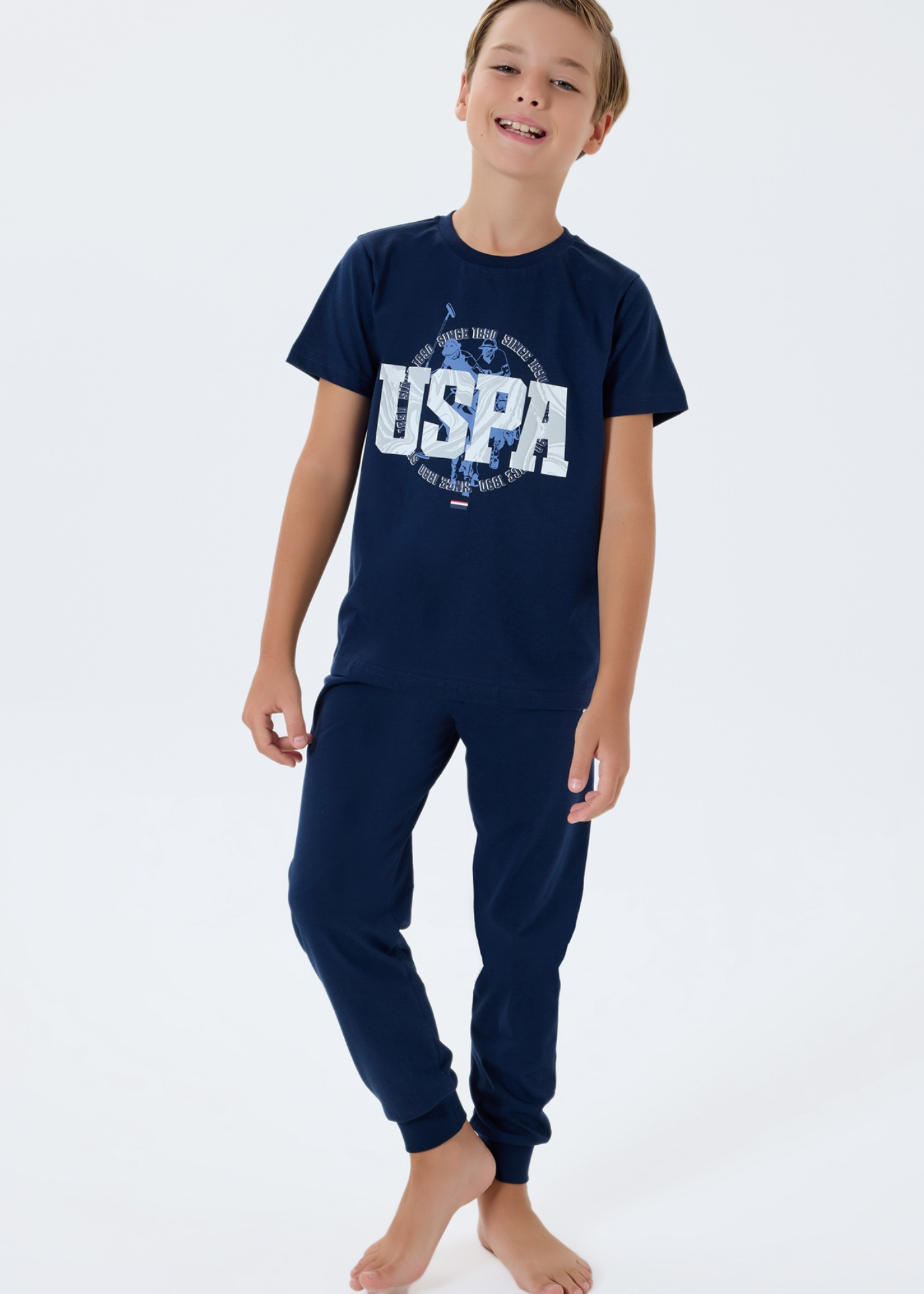 Set 2 Piese Bleumarin cu Tricou si Pantaloni Lungi Bleumarin US2413-G V1 Us Polo Assn