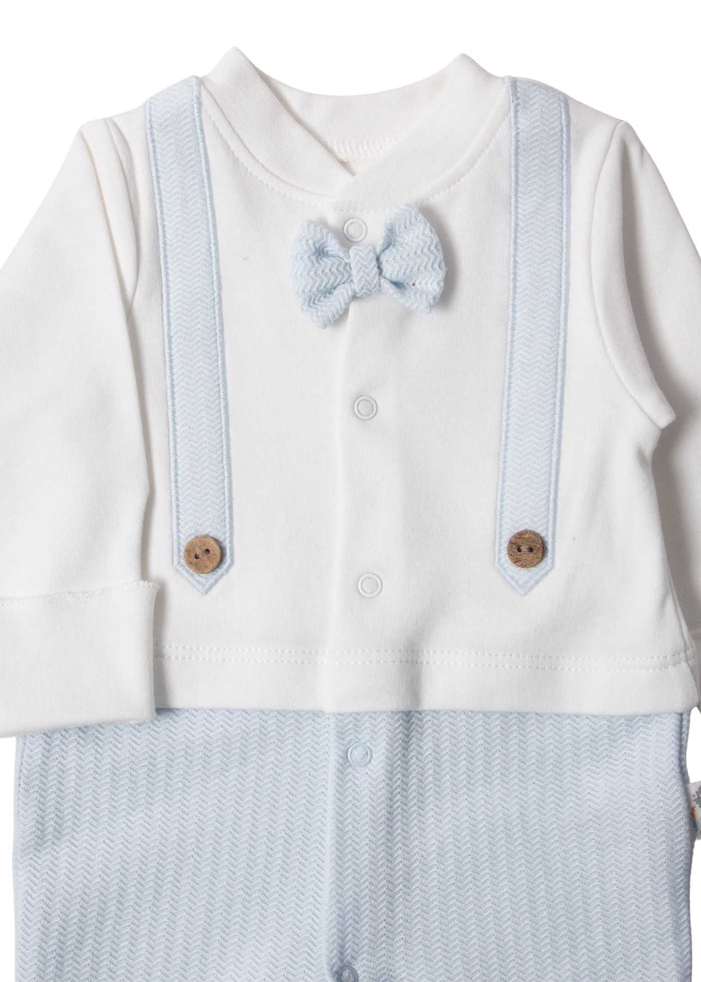 Salopeta Lunga Crem cu Bleu Baby King T4030 Bebetto