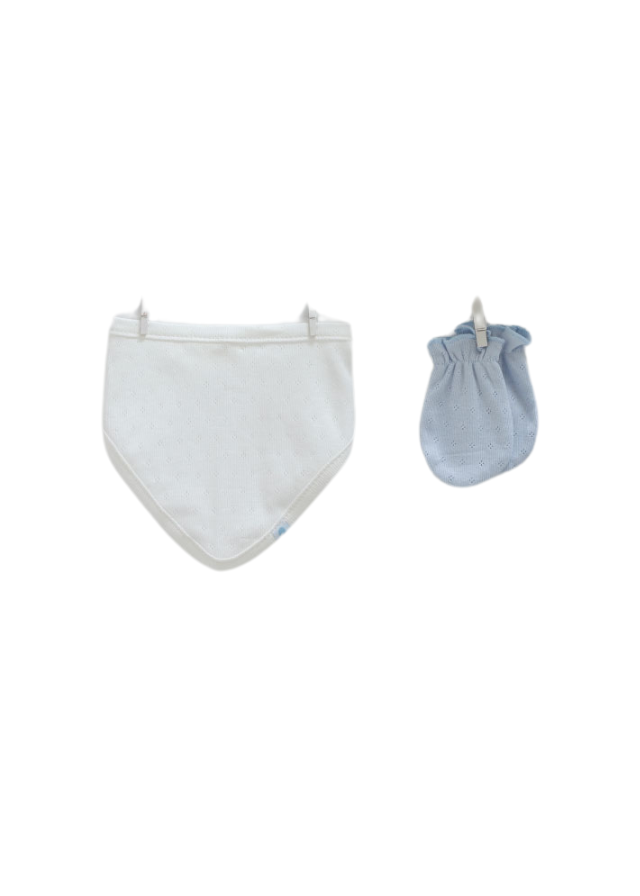 Set 5 Piese Crem cu Bleu si Imprimeu Calut pentru Fetite 9850 Mell Sweet Baby