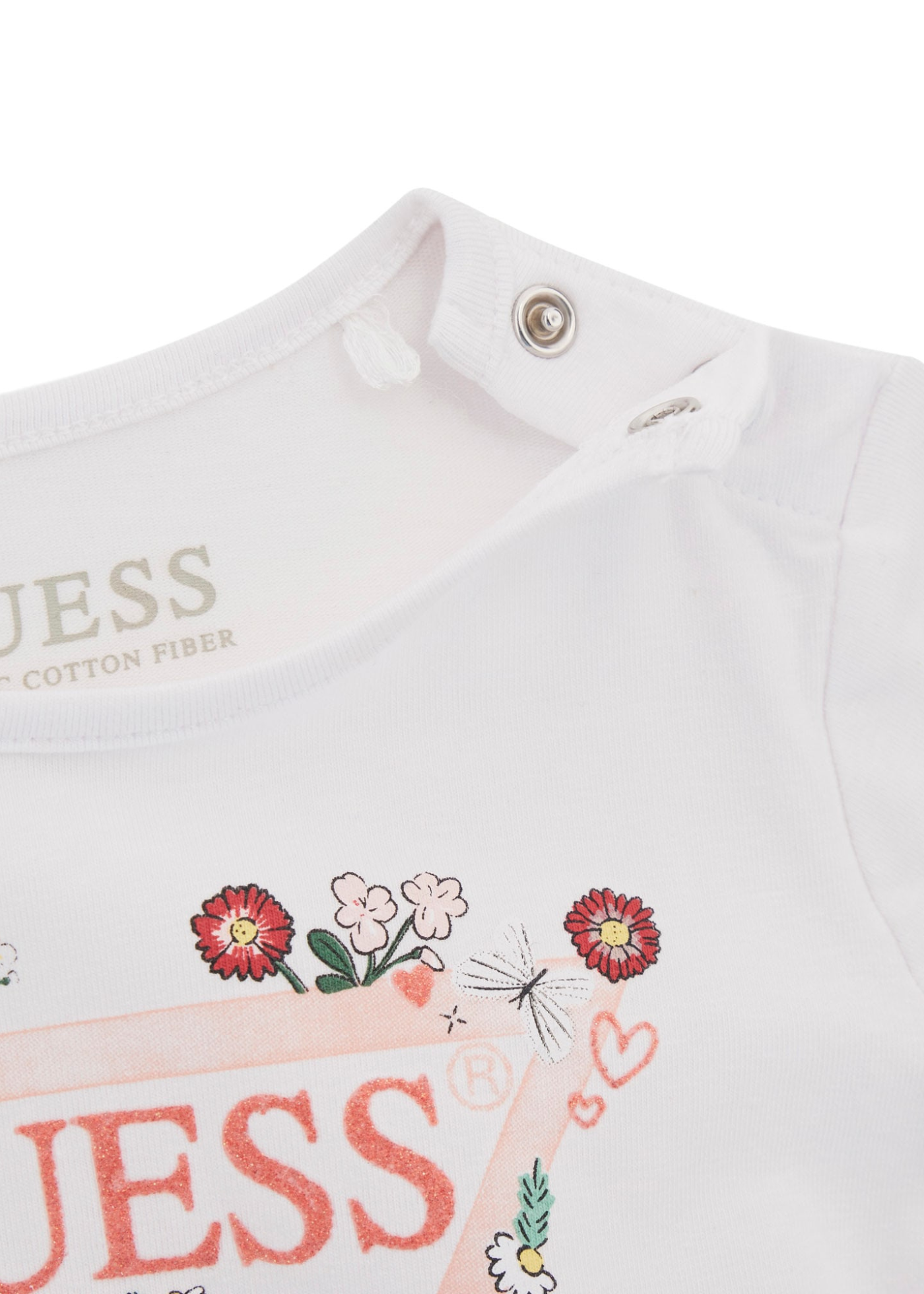 Bluza Alba cu Maneca Lunga cu Logo cu Flori A5YI03 K6YW4 G011 Guess