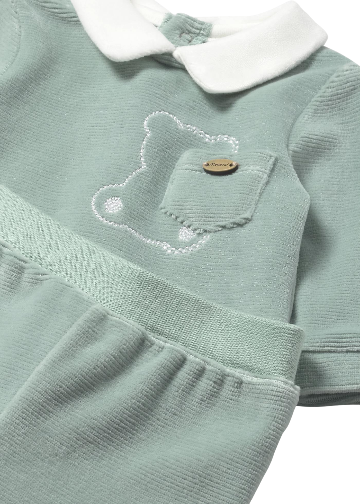 Set 2 Piese Velur Bluza si Pantaloni Verde 2562 Mayoral