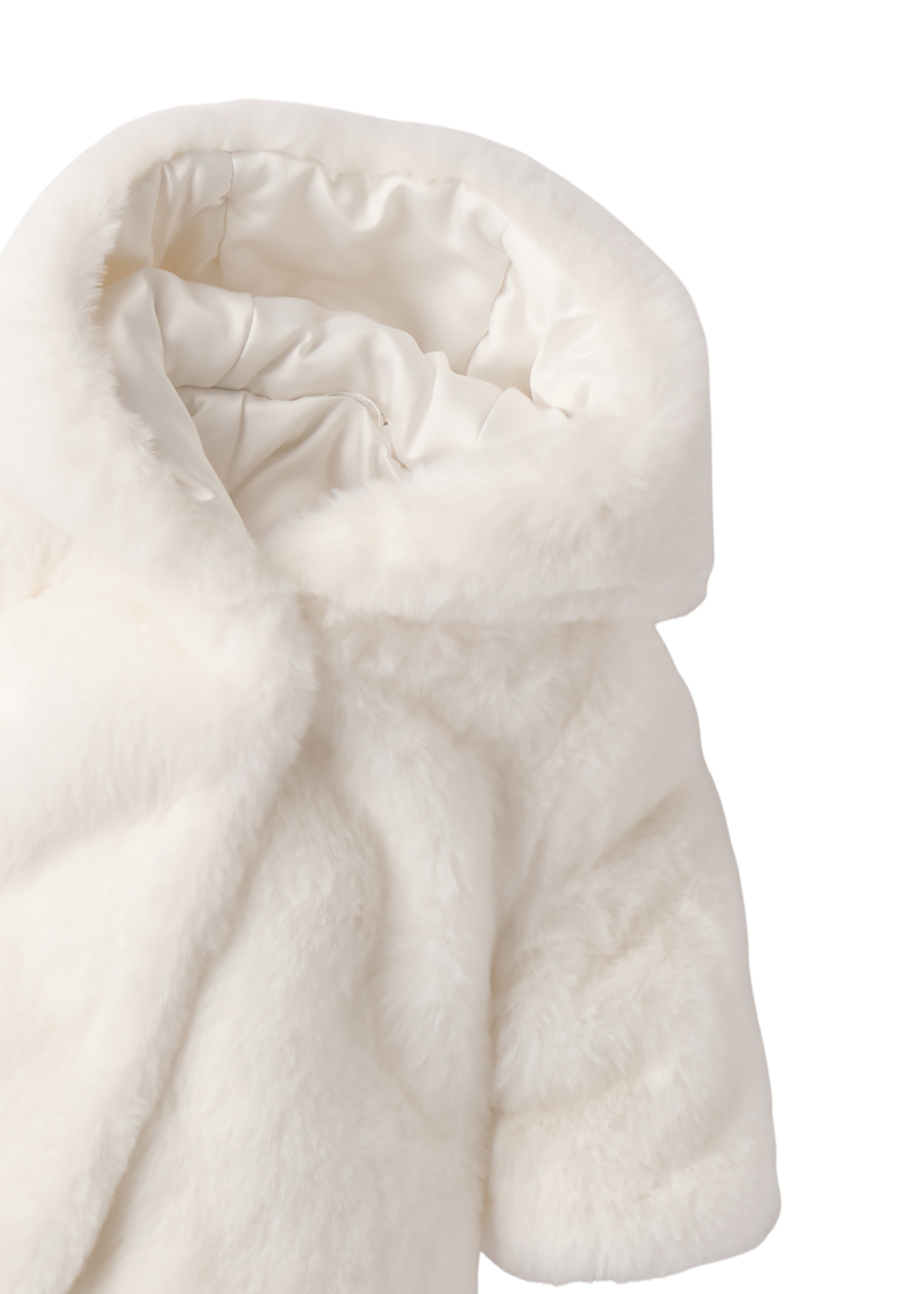 Palton Blana Crem cu Gluga 3.F735/00 Minibanda