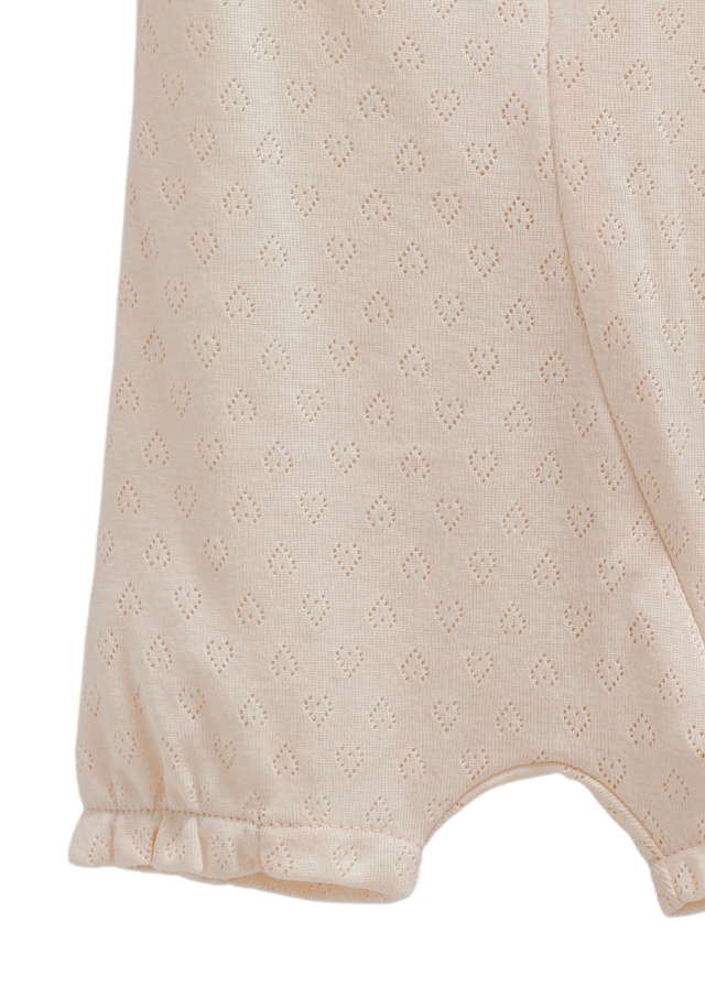 Salopeta Scurta Somon Bumbac Perforat cu Fermoar Move Girl TK1680 Mell Sweet Baby