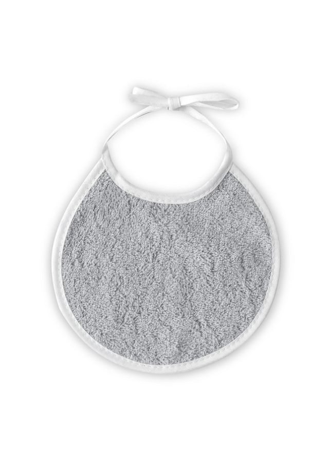 Prosop cu Capison 100x100 cm si Bavetica Alb-Gri cu Ursulet si Inimioare 01249-18 Interbaby